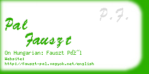 pal fauszt business card